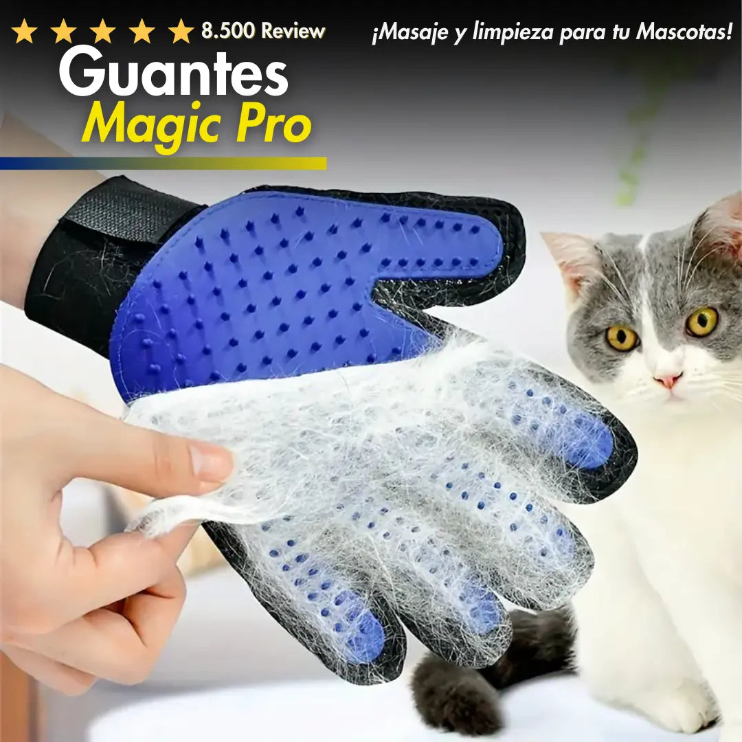 Par de Guantes Magic Pro (Masaje y limpieza) de Mascotas